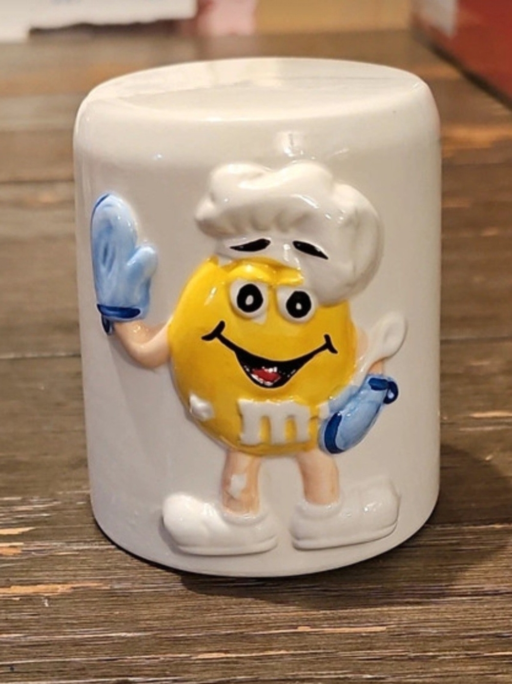 Yellow M&M Character Ceramic Scrubbie Kitchen Accent